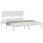 Super king white solid wood bed frame 180x200 cm by vidaXL, Beds and slatted bases - Ref: Foro24-3104884, Price: 146,40 €, Di...