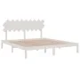 Estructura cama de madera maciza blanca super king 180x200 cm de vidaXL, Camas y somieres - Ref: Foro24-3104884, Precio: 140,...