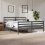 Estructura de cama de madera maciza de pino gris 200x200 cm de vidaXL, Camas y somieres - Ref: Foro24-3105028, Precio: 164,45...