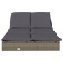 Double sun lounger made of synthetic rattan with grey cushions by vidaXL, Loungers - Ref: Foro24-319646, Price: 276,75 €, Dis...