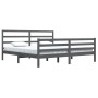 Solid gray pine wood bed frame 200x200 cm by vidaXL, Beds and slatted bases - Ref: Foro24-3105028, Price: 166,58 €, Discount: %