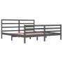 Estructura de cama de madera maciza de pino gris 200x200 cm de vidaXL, Camas y somieres - Ref: Foro24-3105028, Precio: 164,45...