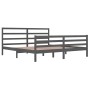Solid gray pine wood bed frame 200x200 cm by vidaXL, Beds and slatted bases - Ref: Foro24-3105028, Price: 166,58 €, Discount: %