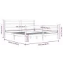 Estructura de cama de madera maciza de pino gris 200x200 cm de vidaXL, Camas y somieres - Ref: Foro24-3105028, Precio: 164,45...