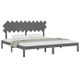 Solid gray pine wood bed frame 200x200 cm by vidaXL, Beds and slatted bases - Ref: Foro24-3104890, Price: 163,25 €, Discount: %
