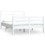 Weißer Bettrahmen aus massivem Kiefernholz, 140 x 190 cm von vidaXL, Betten und Lattenroste - Ref: Foro24-3104987, Preis: 121...
