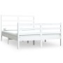 Weißer Bettrahmen aus massivem Kiefernholz, 140 x 190 cm von vidaXL, Betten und Lattenroste - Ref: Foro24-3104987, Preis: 122...