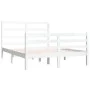 White solid pine wood bed frame 140x190 cm by vidaXL, Beds and slatted bases - Ref: Foro24-3104987, Price: 121,41 €, Discount: %