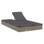 Double sun lounger made of synthetic rattan with grey cushions by vidaXL, Loungers - Ref: Foro24-319646, Price: 276,75 €, Dis...