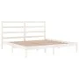 Massives Bettgestell aus weißem Kiefernholz, 200 x 200 cm von vidaXL, Betten und Lattenroste - Ref: Foro24-3104954, Preis: 12...