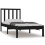 Bettgestell aus massivem schwarzem Kiefernholz, 100 x 200 cm von vidaXL, Betten und Lattenroste - Ref: Foro24-3105065, Preis:...