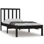 Estructura de cama madera maciza de pino negra 100x200 cm de vidaXL, Camas y somieres - Ref: Foro24-3105065, Precio: 118,57 €...