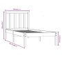 Bettgestell aus massivem schwarzem Kiefernholz, 100 x 200 cm von vidaXL, Betten und Lattenroste - Ref: Foro24-3105065, Preis:...