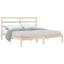 Solid pine wood bed frame 200x200 cm by vidaXL, Beds and slatted bases - Ref: Foro24-3104953, Price: 118,89 €, Discount: %