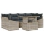 Conjunto de sofá de jardín 7 pcs Gris claro 100 x 55 x 73 cm