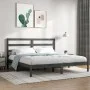 Estructura de cama de madera maciza de pino gris 200x200 cm de vidaXL, Camas y somieres - Ref: Foro24-3104955, Precio: 151,67...