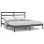 Estructura de cama de madera maciza de pino gris 200x200 cm de vidaXL, Camas y somieres - Ref: Foro24-3104955, Precio: 151,67...