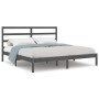 Solid gray pine wood bed frame 200x200 cm by vidaXL, Beds and slatted bases - Ref: Foro24-3104955, Price: 153,63 €, Discount: %