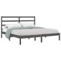 Estructura de cama de madera maciza de pino gris 200x200 cm de vidaXL, Camas y somieres - Ref: Foro24-3104955, Precio: 151,67...
