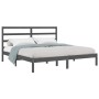 Solid gray pine wood bed frame 200x200 cm by vidaXL, Beds and slatted bases - Ref: Foro24-3104955, Price: 153,63 €, Discount: %