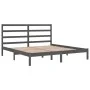 Estructura de cama de madera maciza de pino gris 200x200 cm de vidaXL, Camas y somieres - Ref: Foro24-3104955, Precio: 151,67...
