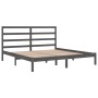 Solid gray pine wood bed frame 200x200 cm by vidaXL, Beds and slatted bases - Ref: Foro24-3104955, Price: 153,63 €, Discount: %