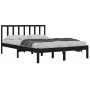 Solid black pine wood bed frame 150x200 cm by vidaXL, Beds and slatted bases - Ref: Foro24-3105080, Price: 166,38 €, Discount: %
