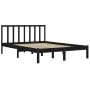 Bettgestell aus massivem schwarzem Kiefernholz, 150 x 200 cm von vidaXL, Betten und Lattenroste - Ref: Foro24-3105080, Preis:...
