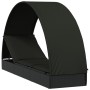 Sun lounger with round black synthetic rattan canopy 211x57x140 cm by vidaXL, Loungers - Ref: Foro24-319644, Price: 178,04 €,...