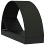 Sun lounger with round black synthetic rattan canopy 211x57x140 cm by vidaXL, Loungers - Ref: Foro24-319644, Price: 178,04 €,...