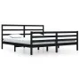 Estructura de cama de madera maciza de pino negra 200x200 cm de vidaXL, Camas y somieres - Ref: Foro24-3105030, Precio: 162,0...