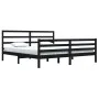 Estructura de cama de madera maciza de pino negra 200x200 cm de vidaXL, Camas y somieres - Ref: Foro24-3105030, Precio: 162,0...