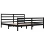 Estructura de cama de madera maciza de pino negra 200x200 cm de vidaXL, Camas y somieres - Ref: Foro24-3105030, Precio: 162,0...