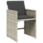Set comedor de jardín 9 pzas cojines ratán sintético gris claro