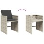 Set comedor de jardín 9 pzas cojines ratán sintético gris claro