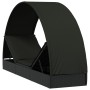 Sun lounger with round black synthetic rattan canopy 211x57x140 cm by vidaXL, Loungers - Ref: Foro24-319644, Price: 178,04 €,...