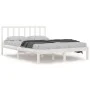 Solid white pine wood bed frame 140x200 cm by vidaXL, Beds and slatted bases - Ref: Foro24-3105072, Price: 120,52 €, Discount: %
