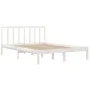 Solid white pine wood bed frame 140x200 cm by vidaXL, Beds and slatted bases - Ref: Foro24-3105072, Price: 120,52 €, Discount: %