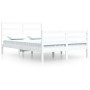 White solid pine wood bed frame 140x200 cm by vidaXL, Beds and slatted bases - Ref: Foro24-3105007, Price: 124,36 €, Discount: %