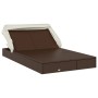 2-Personen-Sonnenliege-Klappmarkise PE-Rattan braun 213x118x97 cm von vidaXL, Liegen - Ref: Foro24-319649, Preis: 257,48 €, R...