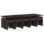 Set comedor de jardín 11 pzas y cojines ratán sintético marrón