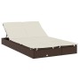 2-person sun lounger folding awning PE rattan brown 213x118x97 cm by vidaXL, Loungers - Ref: Foro24-319649, Price: 257,48 €, ...