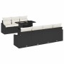 Conjunto de sofá de jardín 8 pcs Negro y crema 100 x 55 x 73 cm
