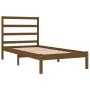 Bettgestell aus massivem Kiefernholz, honigbraun, 100 x 200 cm von vidaXL, Betten und Lattenroste - Ref: Foro24-3104926, Prei...