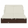 2-Personen-Sonnenliege-Klappmarkise PE-Rattan braun 213x118x97 cm von vidaXL, Liegen - Ref: Foro24-319649, Preis: 257,48 €, R...