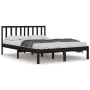Solid black pine wood bed frame 140x190 cm by vidaXL, Beds and slatted bases - Ref: Foro24-3105055, Price: 156,90 €, Discount: %