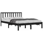 Solid black pine wood bed frame 140x190 cm by vidaXL, Beds and slatted bases - Ref: Foro24-3105055, Price: 156,90 €, Discount: %