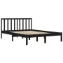 Solid black pine wood bed frame 140x190 cm by vidaXL, Beds and slatted bases - Ref: Foro24-3105055, Price: 156,90 €, Discount: %