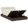2-person sun lounger folding awning PE rattan brown 213x118x97 cm by vidaXL, Loungers - Ref: Foro24-319649, Price: 257,48 €, ...