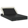 Double sun lounger with foldable canopy, made of black PE rattan, measuring 213x118x97 cm. by vidaXL, Loungers - Ref: Foro24-...